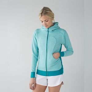 Lululemon On The Daily Hoodie Zip-Up Sweatshirt 6 Peacock Blue athletic full zip